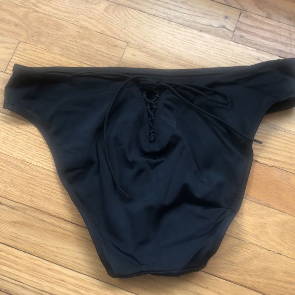 🆕 POUR MOI Lace Up Back Bikini Brief in Black - Picture 2 of 7